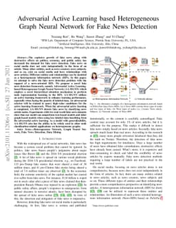Adversarial Active Learning based Heterogeneous Graph Neural Network for
  Fake News Detection