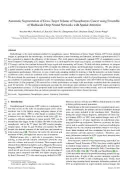 Automatic Segmentation of Gross Target Volume of Nasopharynx Cancer
  using Ensemble of Multiscale Deep Neural Networks with Spatial Attention