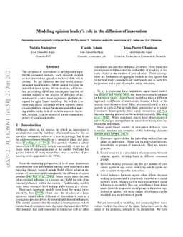 Modeling opinion leader's role in the diffusion of innovation