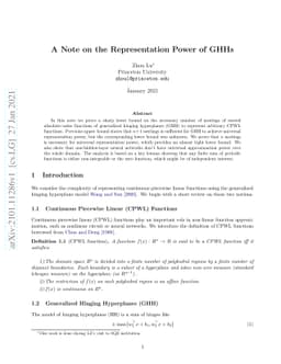 A Note on the Representation Power of GHHs