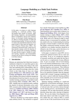 Language Modelling as a Multi-Task Problem