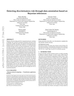 Detecting discriminatory risk through data annotation based on Bayesian
  inferences