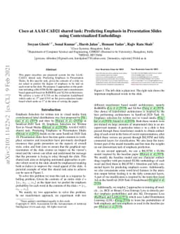Cisco at AAAI-CAD21 shared task: Predicting Emphasis in Presentation
  Slides using Contextualized Embeddings