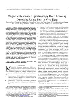 Magnetic Resonance Spectroscopy Deep Learning Denoising Using Few In
  Vivo Data