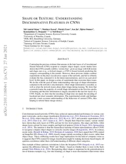 Shape or Texture: Understanding Discriminative Features in CNNs
