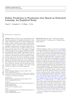 Failure Prediction in Production Line Based on Federated Learning: An
  Empirical Study