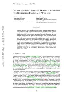 On the mapping between Hopfield networks and Restricted Boltzmann
  Machines
