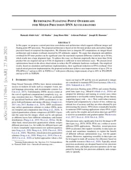 Rethinking Floating Point Overheads for Mixed Precision DNN Accelerators
