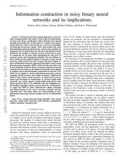 Information contraction in noisy binary neural networks and its
  implications