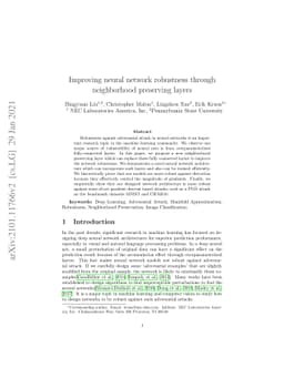 Improving Neural Network Robustness through Neighborhood Preserving
  Layers