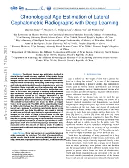 Chronological age estimation of lateral cephalometric radiographs with
  deep learning