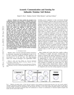 Acoustic Communication and Sensing for Inflatable Modular Soft Robots