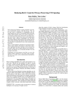 Reducing ReLU Count for Privacy-Preserving CNN Speedup