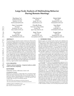 Large Scale Analysis of Multitasking Behavior During Remote Meetings