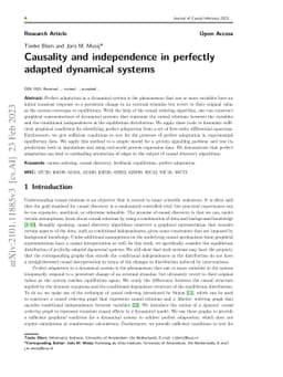 Causality and independence in perfectly adapted dynamical systems