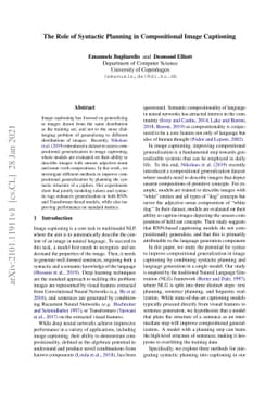 The Role of Syntactic Planning in Compositional Image Captioning