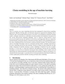 Choice modelling in the age of machine learning -- discussion paper