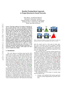 Baseline Pruning-Based Approach to Trojan Detection in Neural Networks