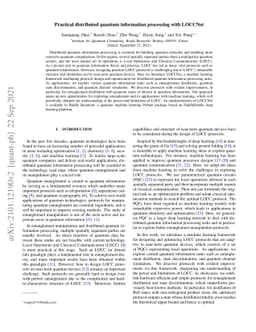 Practical distributed quantum information processing with LOCCNet