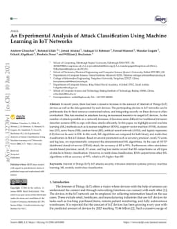 An Experimental Analysis of Attack Classification Using Machine Learning
  in IoT Networks