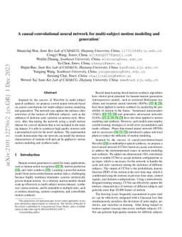 A causal convolutional neural network for multi-subject motion modeling
  and generation