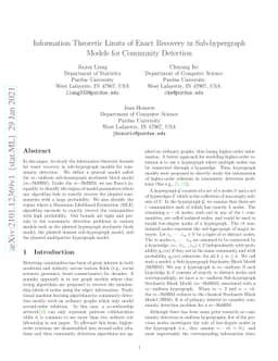 Information Theoretic Limits of Exact Recovery in Sub-hypergraph Models
  for Community Detection