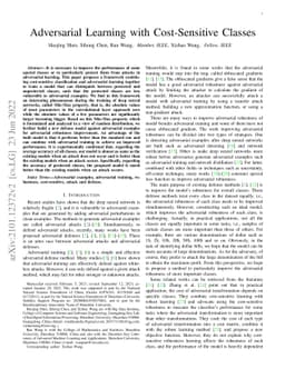 Adversarial Learning with Cost-Sensitive Classes