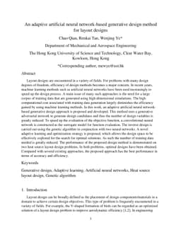 An adaptive artificial neural network-based generative design method for
  layout designs