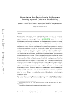 Counterfactual State Explanations for Reinforcement Learning Agents via
  Generative Deep Learning