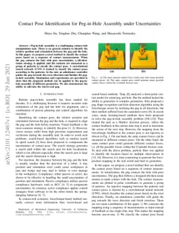 Contact Pose Identification for Peg-in-Hole Assembly under Uncertainties