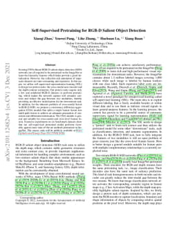 Self-Supervised Pretraining for RGB-D Salient Object Detection