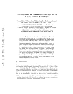 Learning-based vs Model-free Adaptive Control of a MAV under Wind Gust