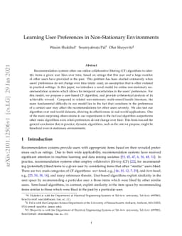 Learning User Preferences in Non-Stationary Environments