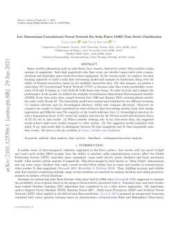 Low Dimensional Convolutional Neural Network For Solar Flares GOES Time
  Series Classification
