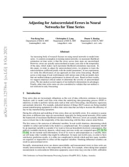 Adjusting for Autocorrelated Errors in Neural Networks for Time Series