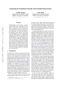 Enhancing the Transformer Decoder with Transition-based Syntax