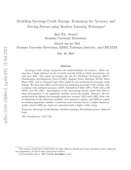 Modelling Sovereign Credit Ratings: Evaluating the Accuracy and Driving
  Factors using Machine Learning Techniques