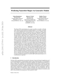 Predicting Nanorobot Shapes via Generative Models