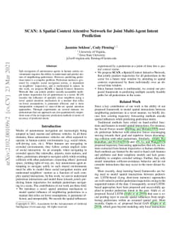 SCAN: A Spatial Context Attentive Network for Joint Multi-Agent Intent
  Prediction