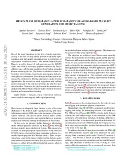 Melon Playlist Dataset: a public dataset for audio-based playlist
  generation and music tagging