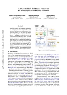 EmpathBERT: A BERT-based Framework for Demographic-aware Empathy
  Prediction