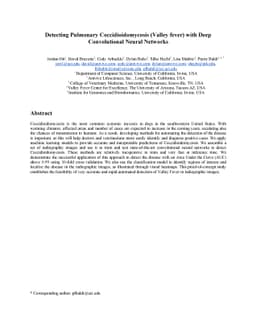 Detecting Pulmonary Coccidioidomycosis (Valley fever) with Deep
  Convolutional Neural Networks