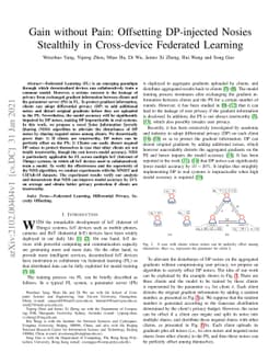 Gain without Pain: Offsetting DP-injected Nosies Stealthily in
  Cross-device Federated Learning