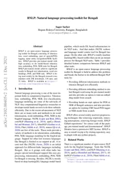 BNLP: Natural language processing toolkit for Bengali language