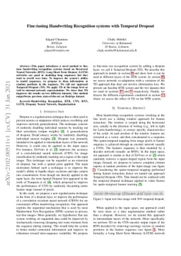Fine-tuning Handwriting Recognition systems with Temporal Dropout