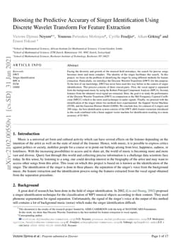 Boosting the Predictive Accurary of Singer Identification Using Discrete
  Wavelet Transform For Feature Extraction