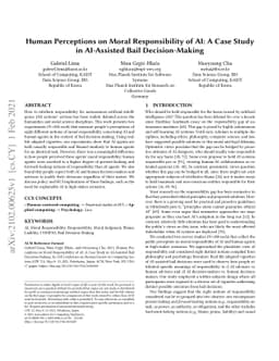 Human Perceptions on Moral Responsibility of AI: A Case Study in
  AI-Assisted Bail Decision-Making