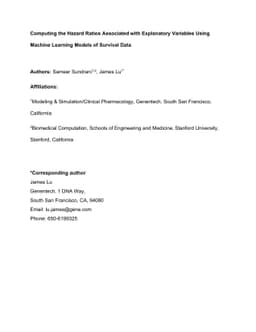 Computing the Hazard Ratios Associated with Explanatory Variables Using
  Machine Learning Models of Survival Data