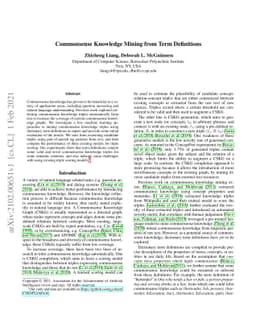 Commonsense Knowledge Mining from Term Definitions
