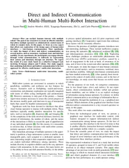 Direct and Indirect Communication in Multi-Human Multi-Robot Interaction
